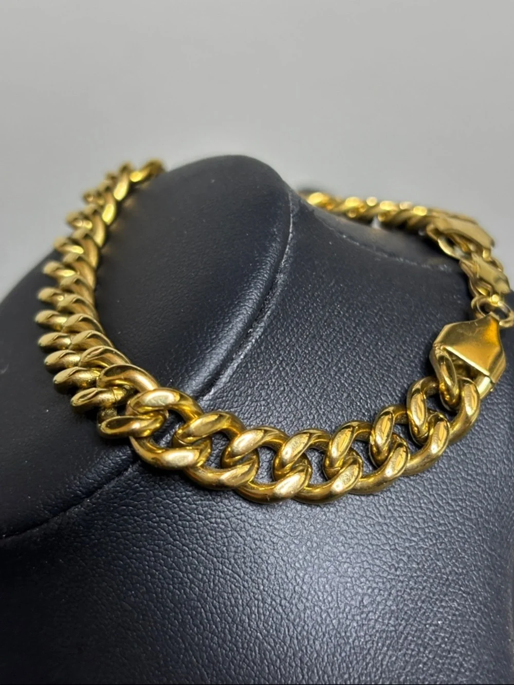 Stainless Steel Unisex Gold Curb Chain Cuban Link Bracelet